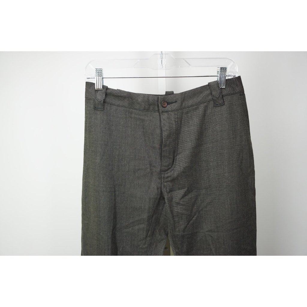 John Varvatos Brown Black Woven Mens Cotton Pants Sz Brand New